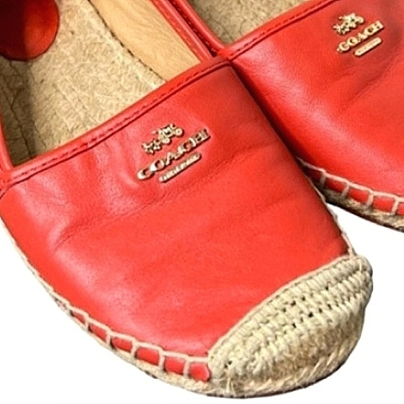 COACH Rhodelle Slip-On Flat Straw Jute Espadrilles Flats EUC - Picture 3 of 11